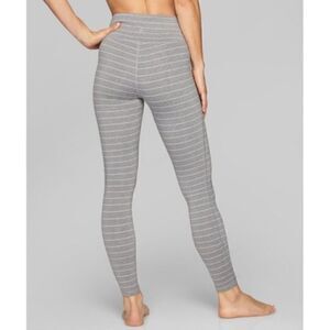 Athleta Heather Gray Stripe High Rise Churatanga Leggings